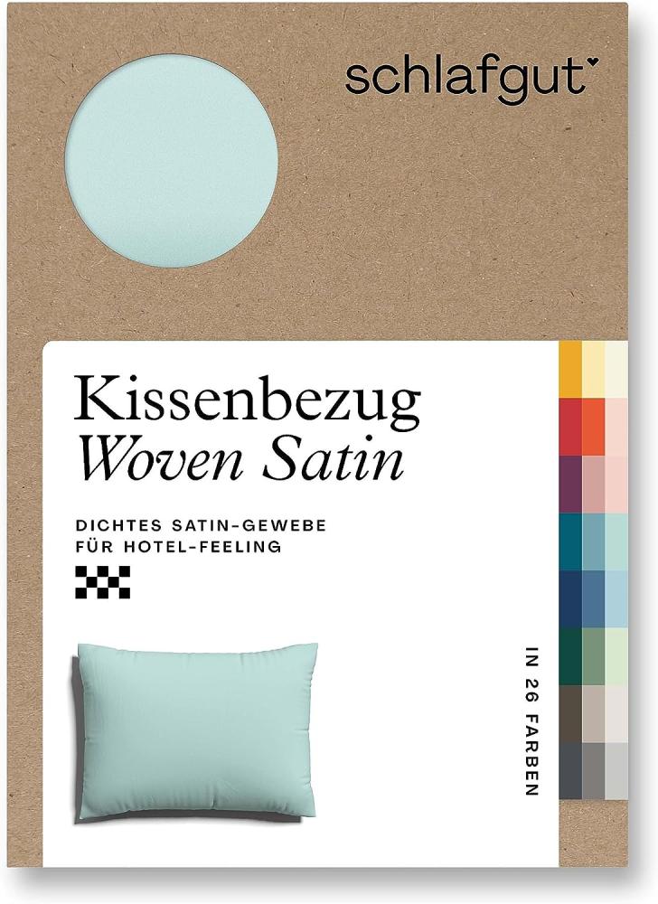 Schlafgut Woven Satin Bettwäsche|Kissenbezug einzeln 70x90 cm| petrol-light Bild 1