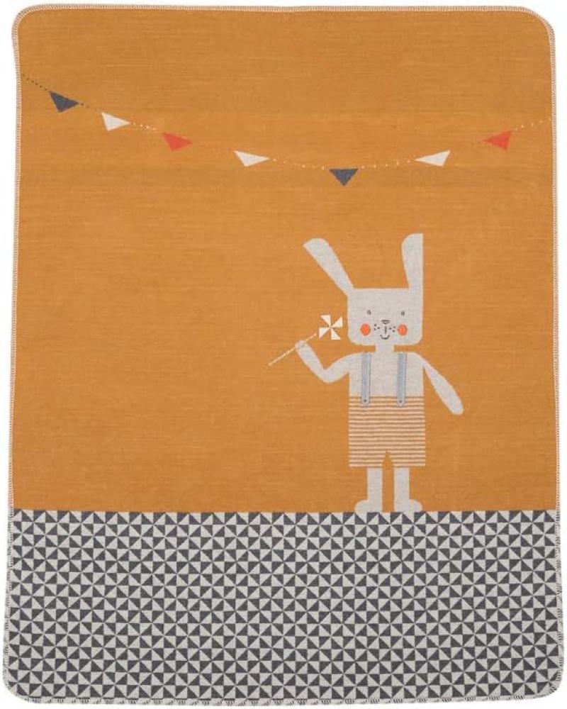 David Fussenegger Babydecke neutral mit Hase Motiv aus Baumwolle 70x90 cm flauschig weich Bild 1