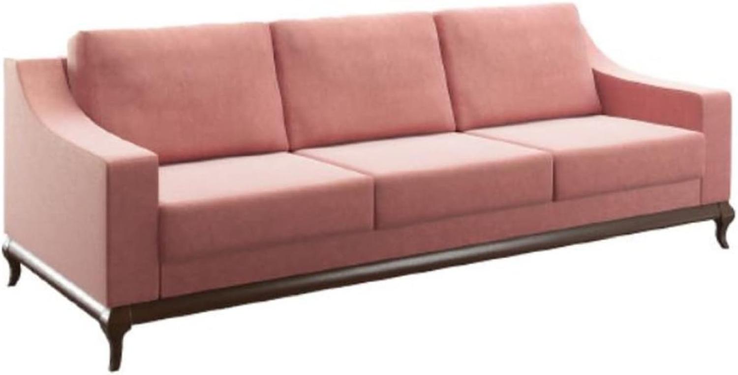Casa Padrino Luxus Sofa Rosa / Dunkelbraun 225 x 100 x H. 77 cm - Wohnzimmer Sofa mit Schlaffunktion - Wohnzimmer Möbel - Luxus Möbel - Luxus Interior Bild 1