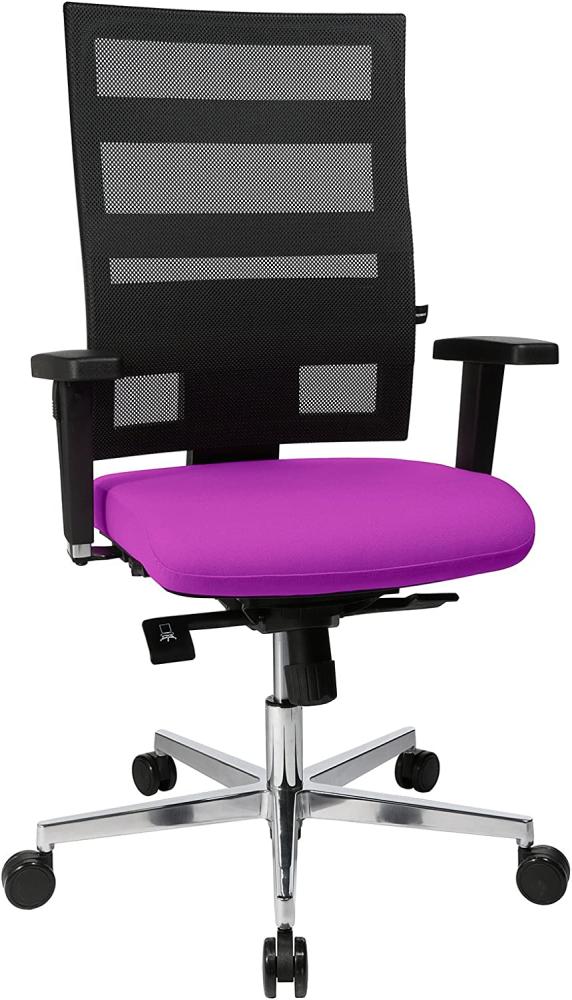 Topstar Sitness X-Pander Plus, ergonomischer Bürostuhl, Schreibtischstuhl, inkl. Multifunktions-Armlehnen, Body-Balance Tec-Gelenk, Stoff, lila / schwarz Bild 1
