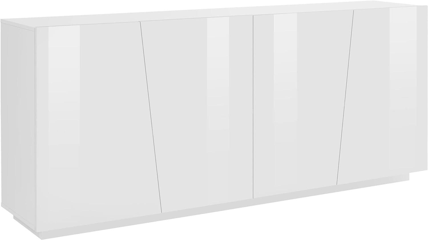Sideboard >Viterbo< in Weiß-Hochglanz - 200x86x43cm (BxHxT) Bild 1