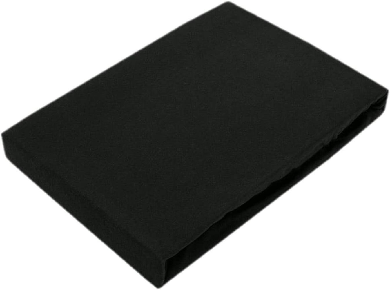 Jersey Spannbettlaken für Wasserbetten Rundumgummizug 200 x 220 cm Schwarz Bild 1