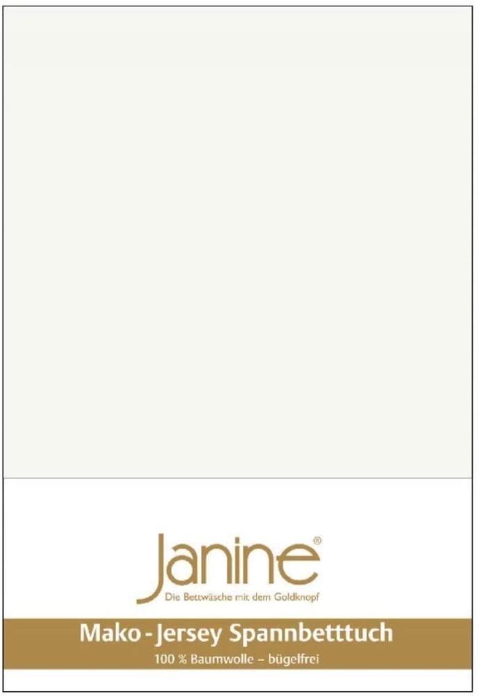 Janine 'Mako Jersey' Spannbetttuch, 100% Baumwolle weiß, 180 - 200 x 200 cm Bild 1