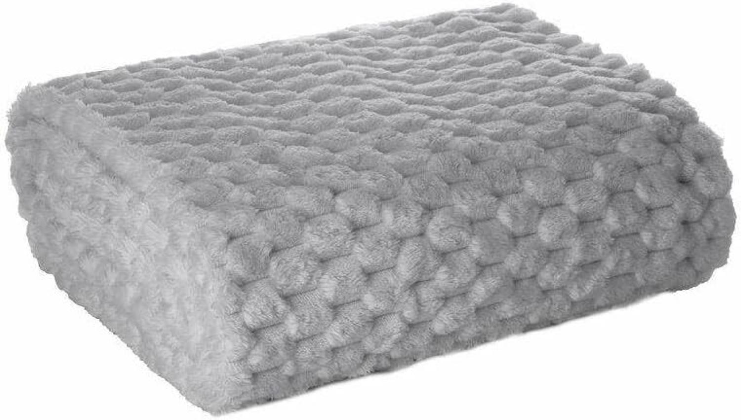 Wohndecke Kuscheldecke Decke MICROFASER Sofadecke Tagesdecke CINDY6 170x210 silber Bild 1