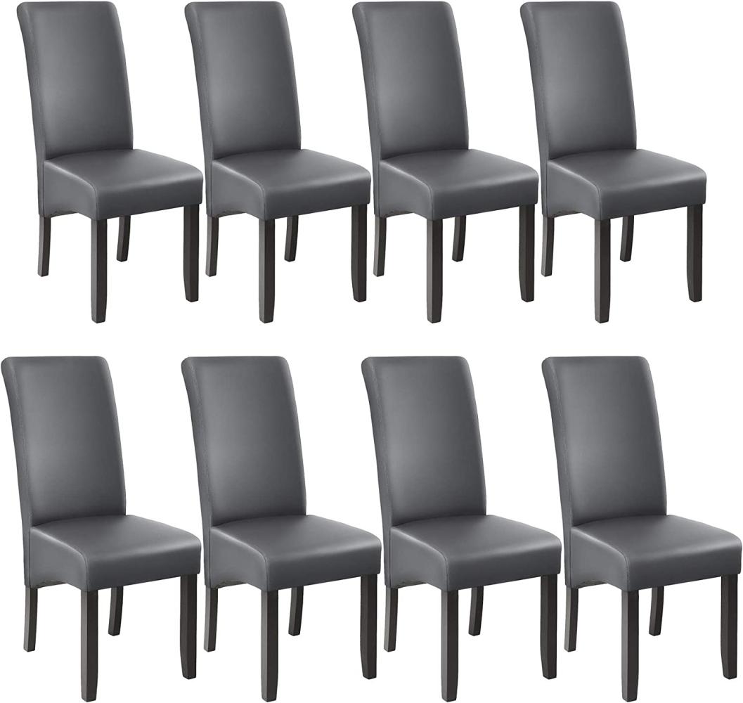 8 Esszimmerstühle, ergonomisch, massives Hartholz - grau Bild 1
