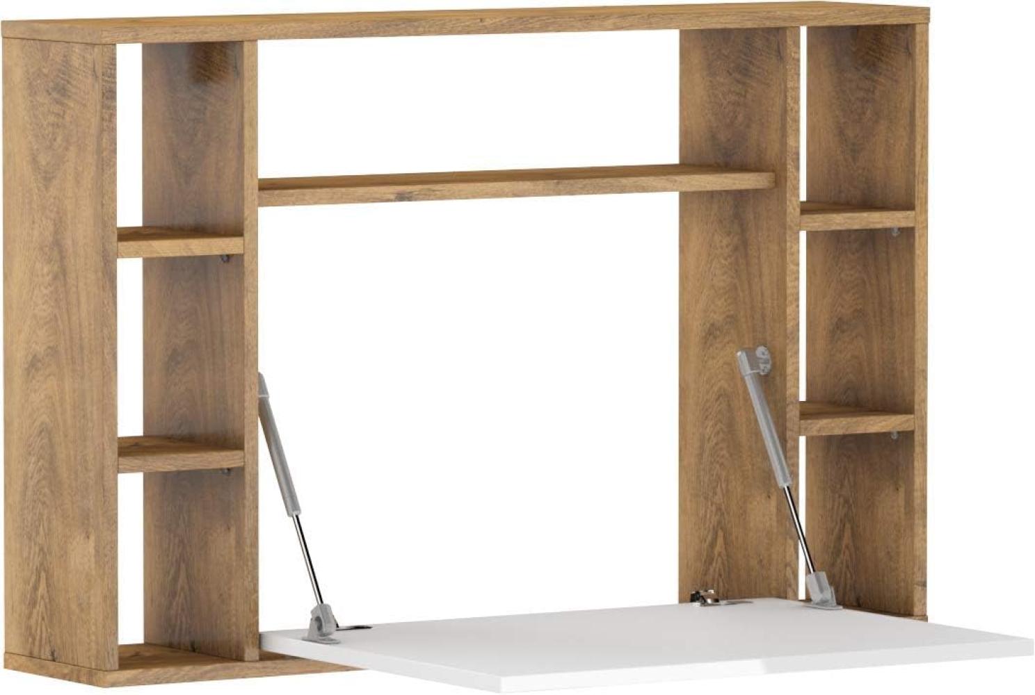 BIM Furniture Hängend klappbarer Schreibtischregale Muse Haushaltsbüro Wandtisch Computertisch (Burgunder Eiche/weiß glatz) Bild 1