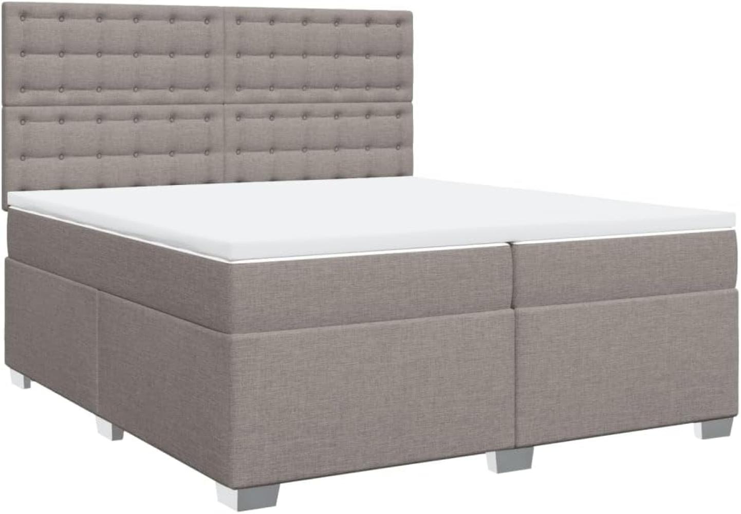 Boxspringbett mit Matratze Taupe 200x200 cm Stoff Bild 1