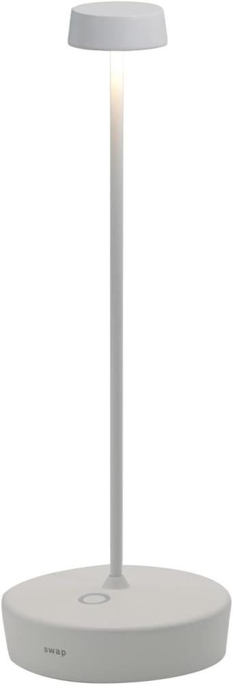 Zafferano, Swap Pro Lampe, Wiederaufladbare und Kabellose Tischlampe mit Touch Control, Geeignet für den Innen- und Außenbereich, Stufendimmer, 2200-3000 K, Höhe 29 cm, Farbe Weiß Bild 1