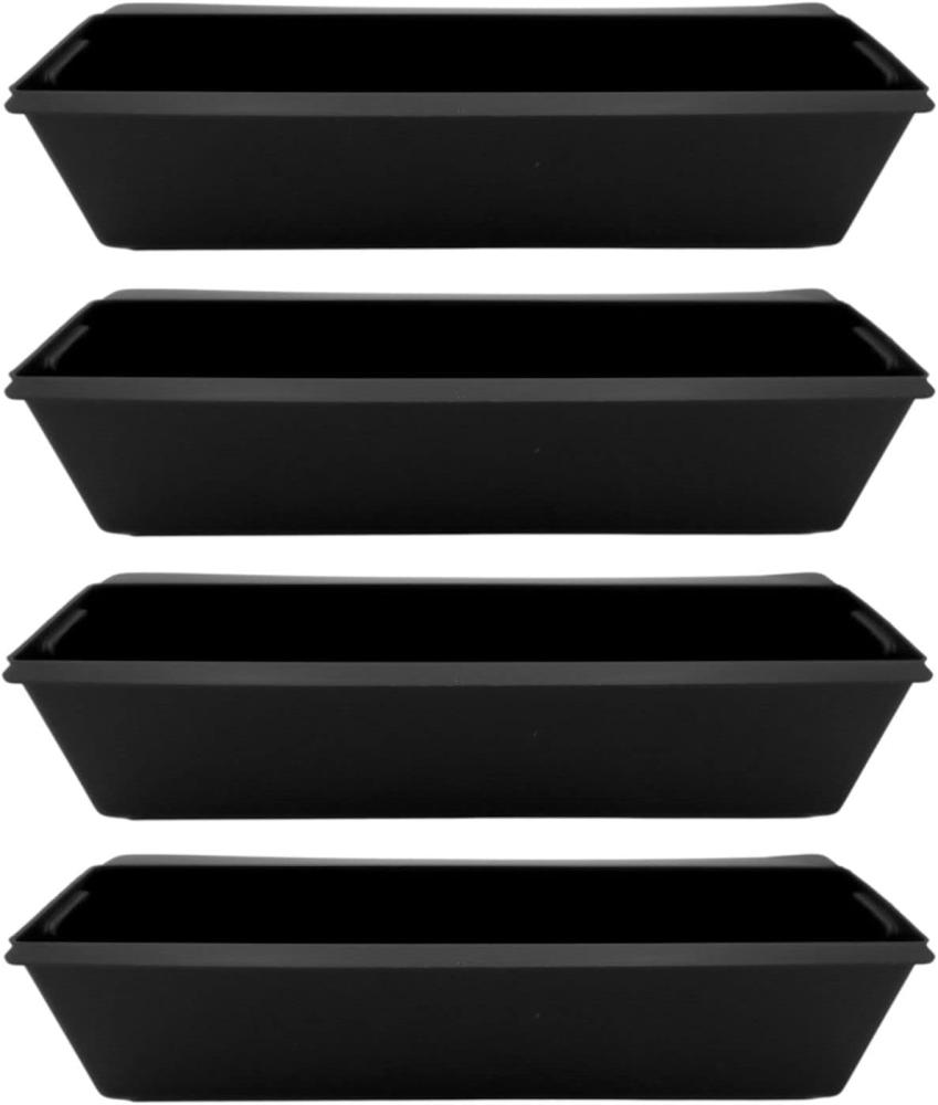 BURI Pflanzkasten für Europaletten 1-6 Stück verzinkt schwarz Balkon Blumenkasten Kunststoff schwarz - 4 Stück Bild 1