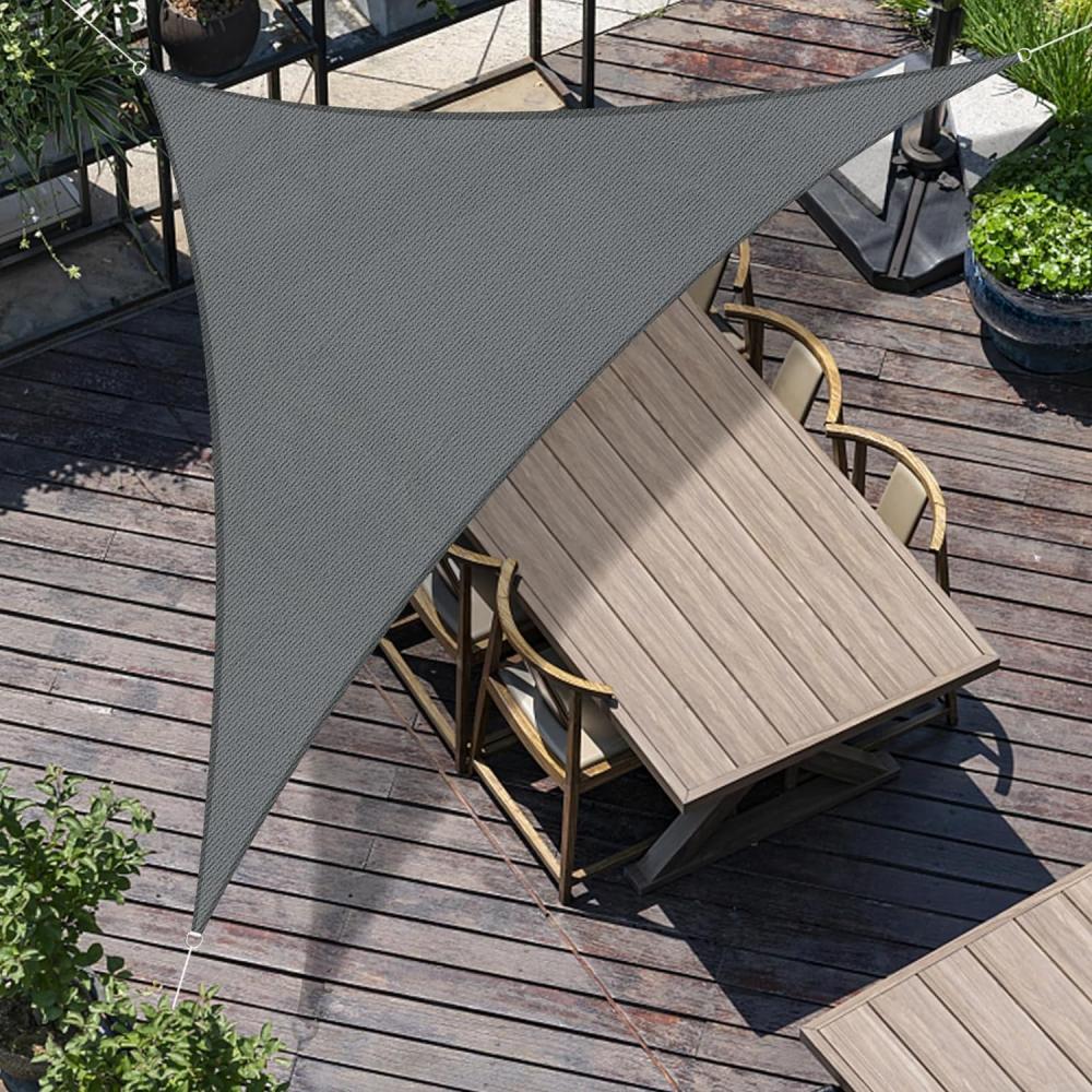 SUNNY GUARD Sonnensegel Dreieck 3x3x4. 25m Sonnenschutz Atmungsaktiv HDPE UV Schutz für Balkon Terrasse Garten, Grau Anthrazit Bild 1