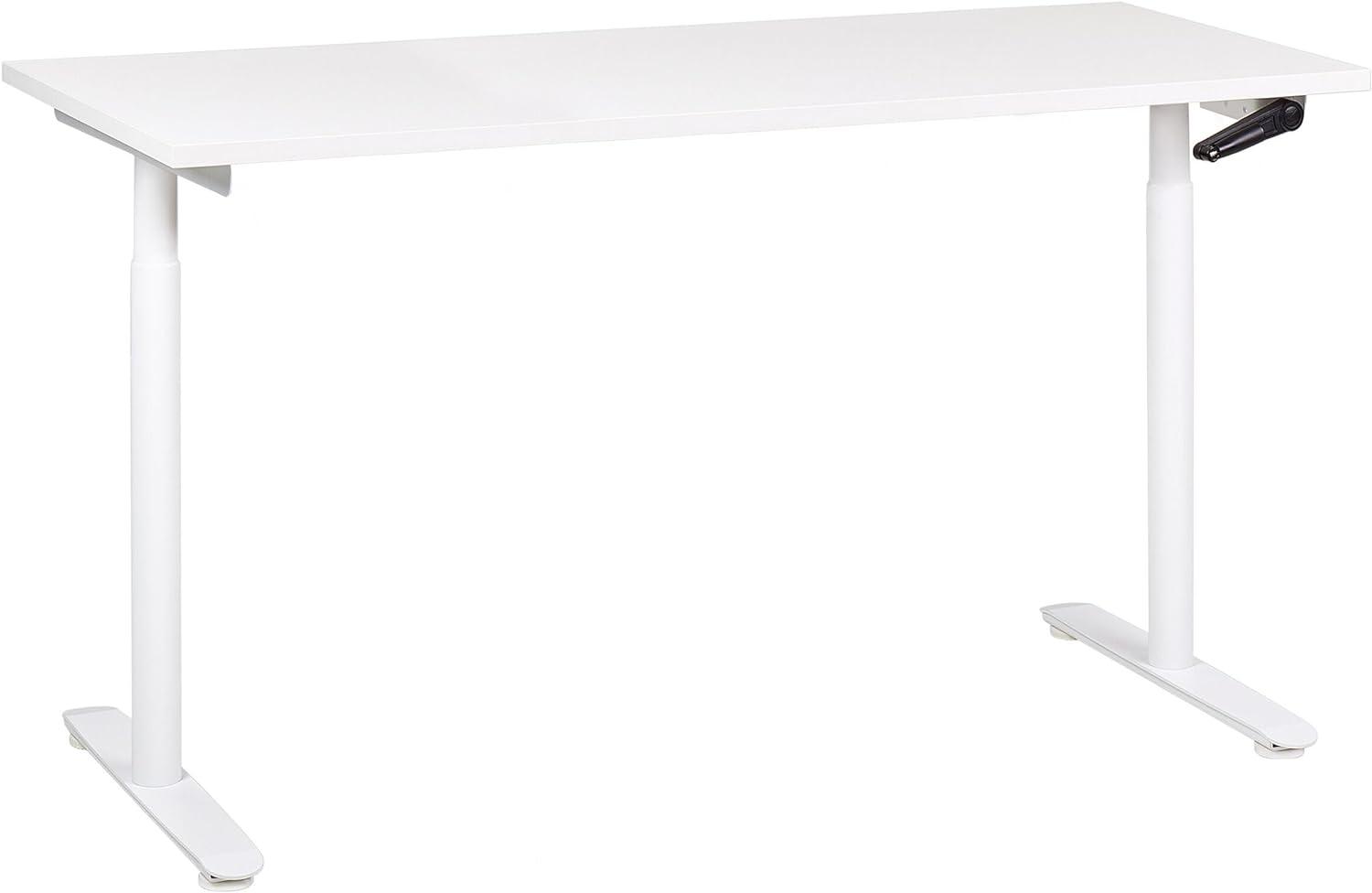 Schreibtisch weiß 160 x 72 cm manuell höhenverstellbar DESTINAS Bild 1