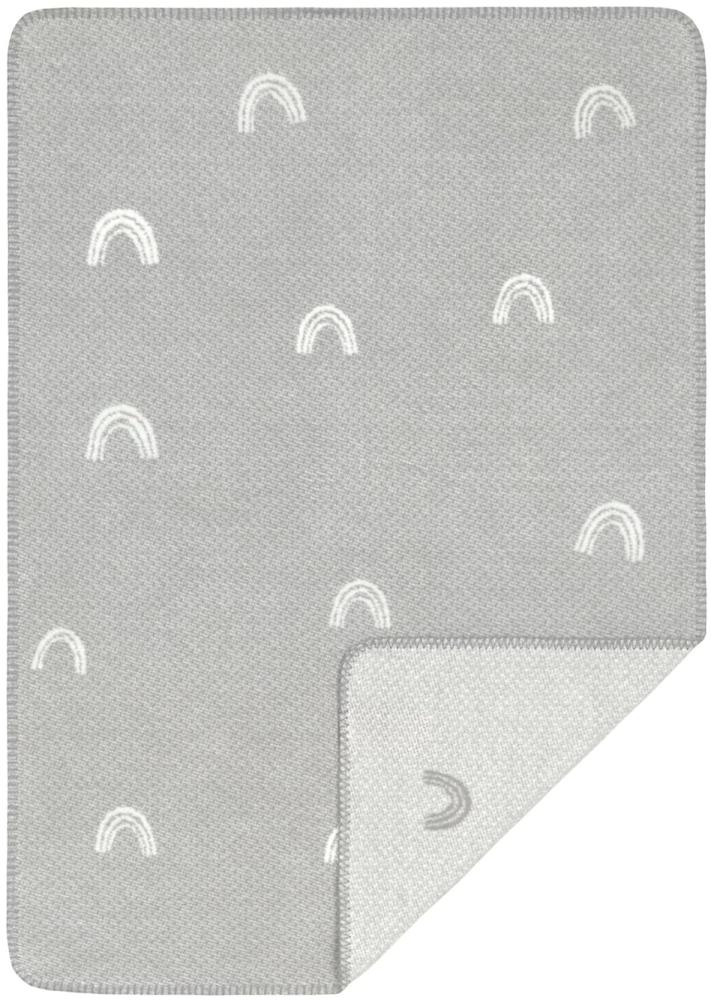 LÄSSIG Babystrickdecke Kuscheldecke Babydecke gewebt 100% Bio Baumwolle GOTS/Woven Blanket Rainbow grey Bild 1