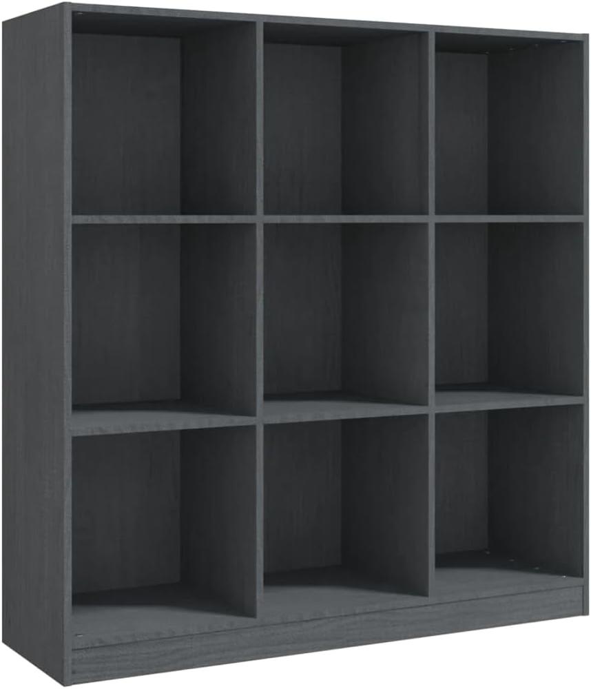Bücherregal/Raumteiler Grau 104x33,5x110 cm Massivholz Kiefer Bild 1