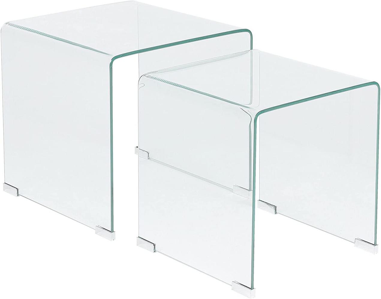 Beistelltisch 2er Set Glas transparent rechteckig KENDALL Bild 1