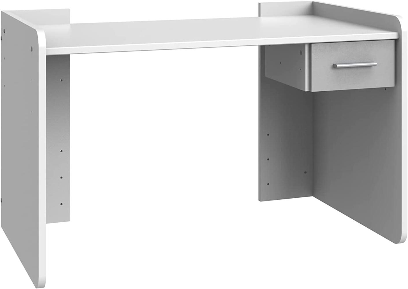 Stylefy Lio Schreibtisch I Weiß Beton Bild 1