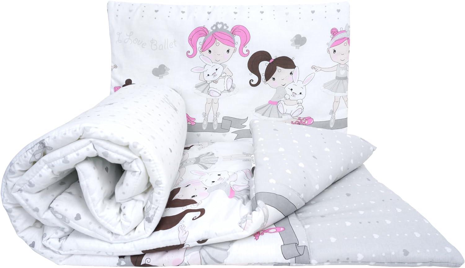 2-teiliges Baby Kinder Quilt Bettbezug & Kissen Set 120 x 90 cm passend für Kleinkinderbett Bett Muster 10 Bild 1
