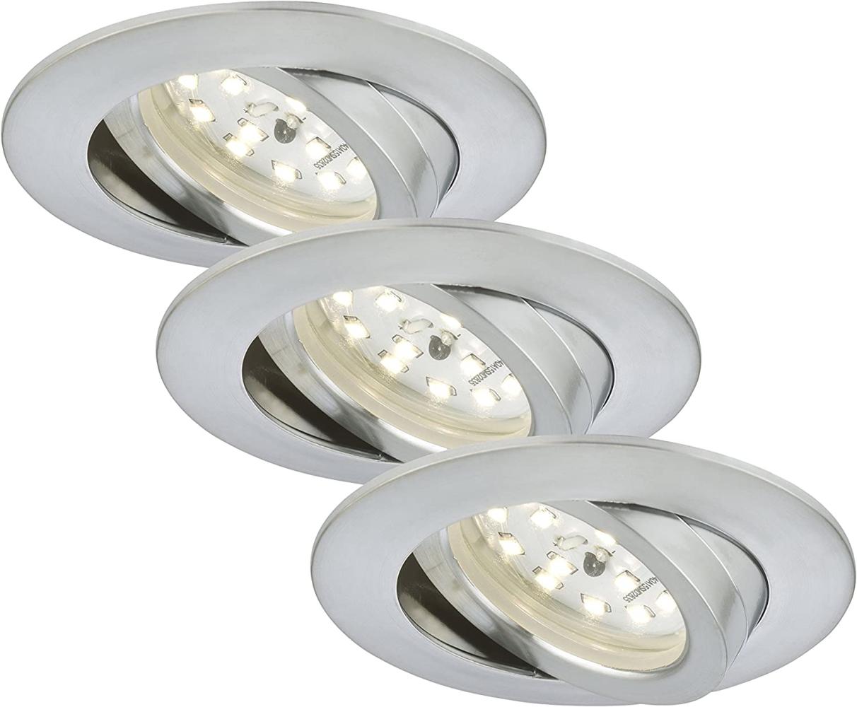 Briloner 3er Set LED Einbauleuchten Attach alu Ø 8,2 cm Bild 1