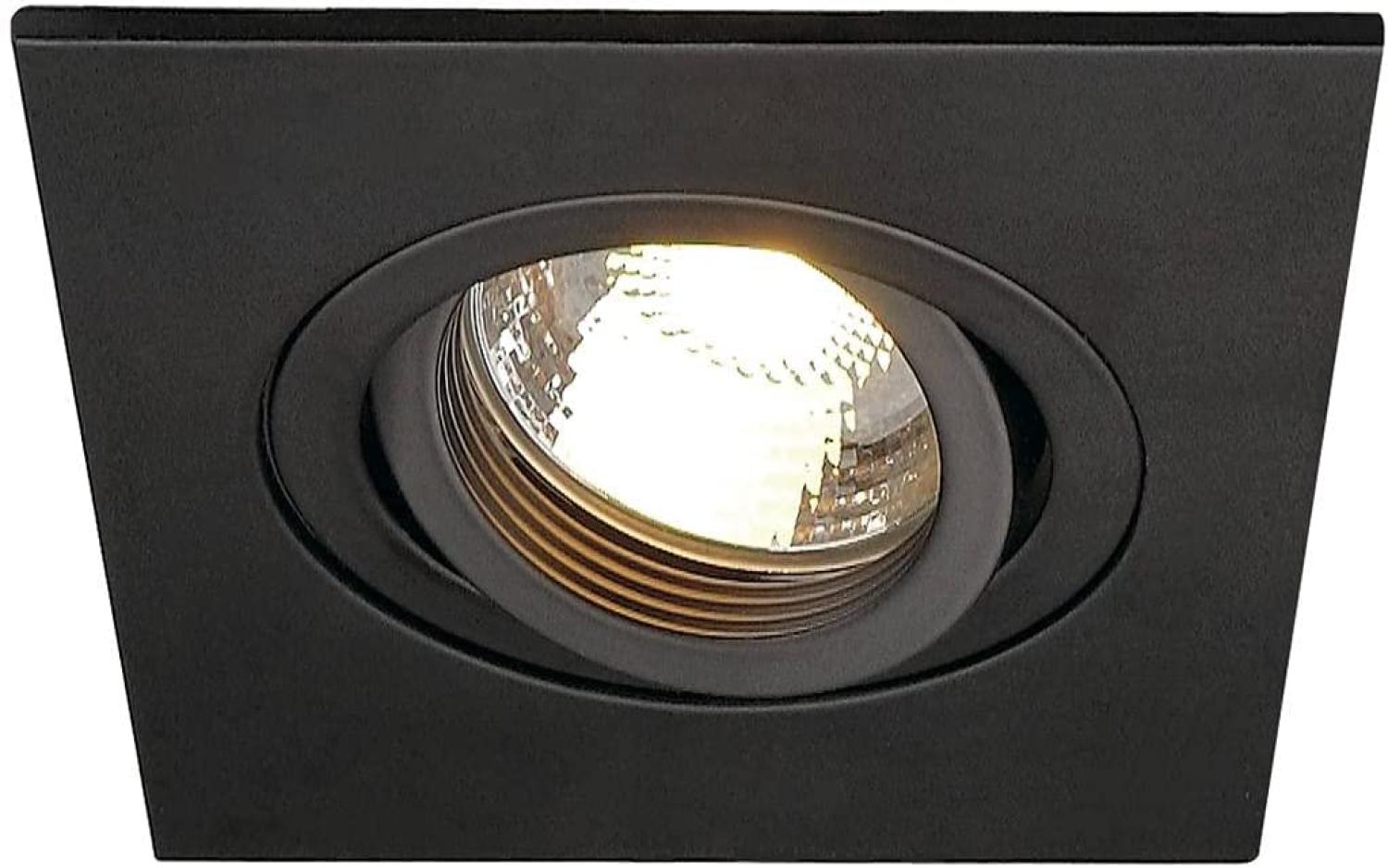 SLV No. 113450 NEW TRIA XL SQUARE GU10 Downlight mattschwarz max. 50W inkl. Clipfedern Bild 1