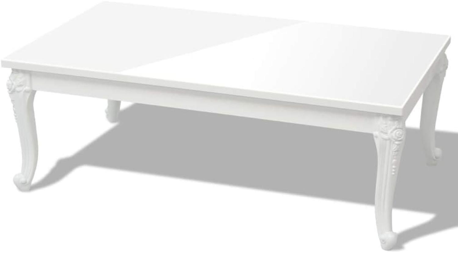 vidaXL Couchtisch 115×65×42 cm Hochglanz-Weiß Bild 1