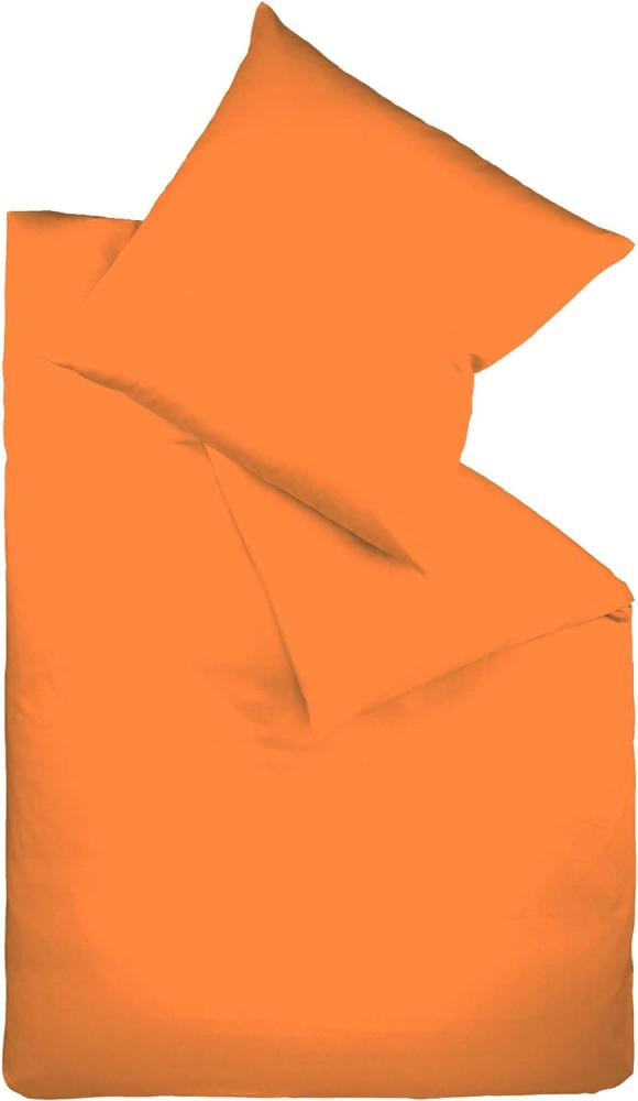 Fleuresse Mako-Satin-Bettwäsche colours Farbe orange 2044 Größe 240 x 220 cm + 2 Kissenbezüge 80 x 80 cm Bild 1