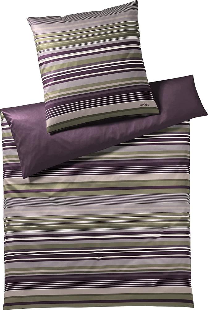 JOOP Bettwäsche Micro Lines purple ivy | 155x220 cm + 80x80 cm Bild 1