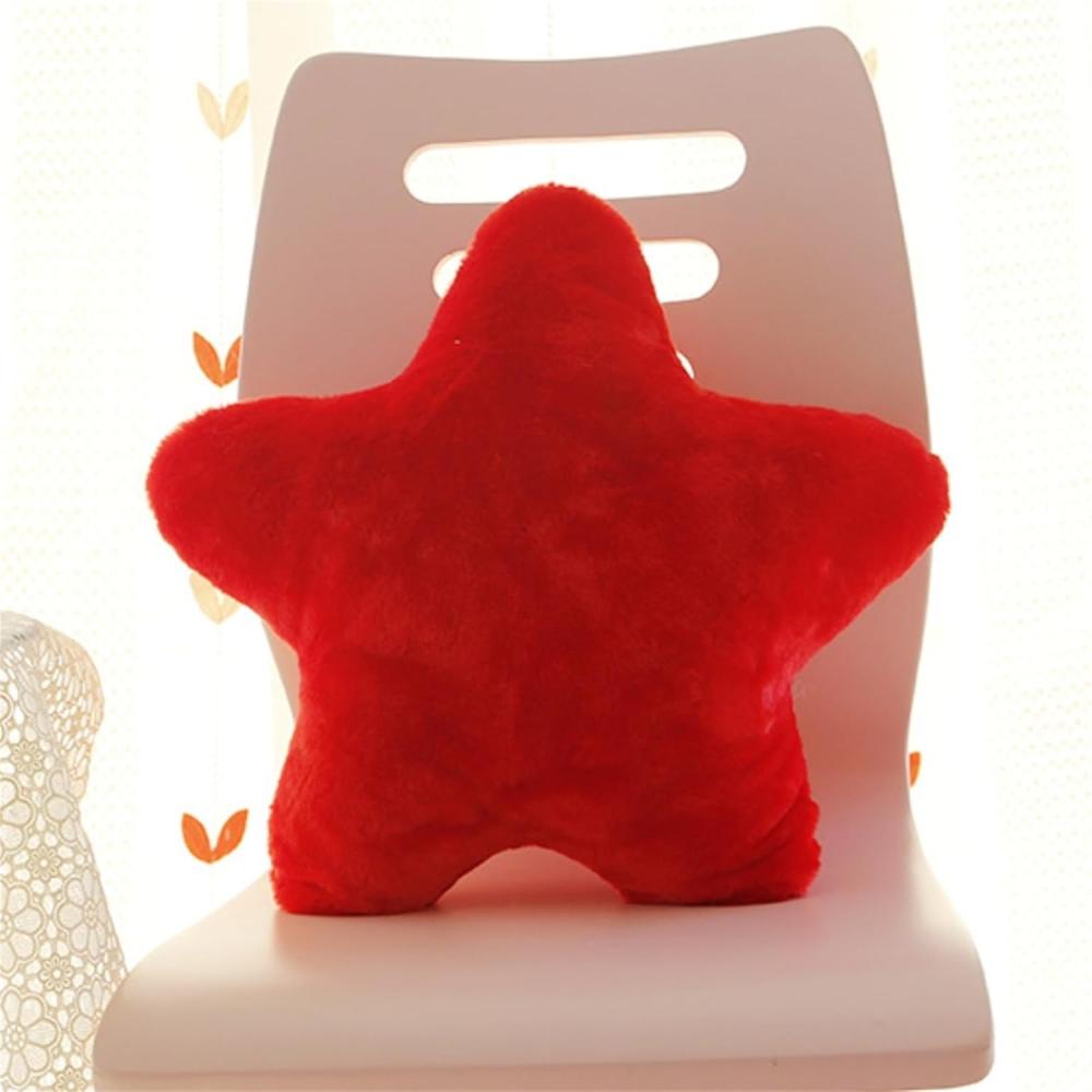 38 cm Kuschelkissen Kinder Sternkissen Weiche Flauschige Sternform Zierkissen Sofakissen, Plüsch Kissen Dekokissen für Kinderzimmer Schlafzimmer Deko (Rot) Bild 1