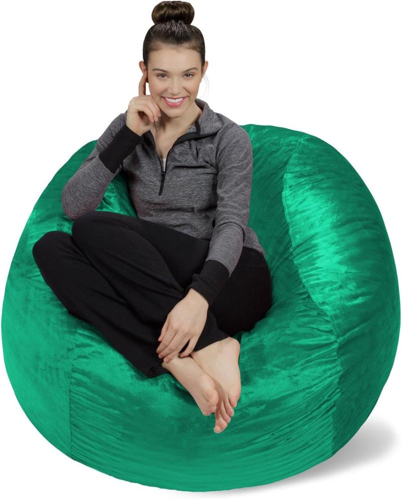 Sofa Sack XL-Das Neue Komforterlebnis Sitzsack mit Memory Schaumstoff Füllung-Perfekt zum Relaxen im Wohnzimmer oder Kinderzimmer-Samtig weicher Velour Bezug in Aquamarin Bild 1