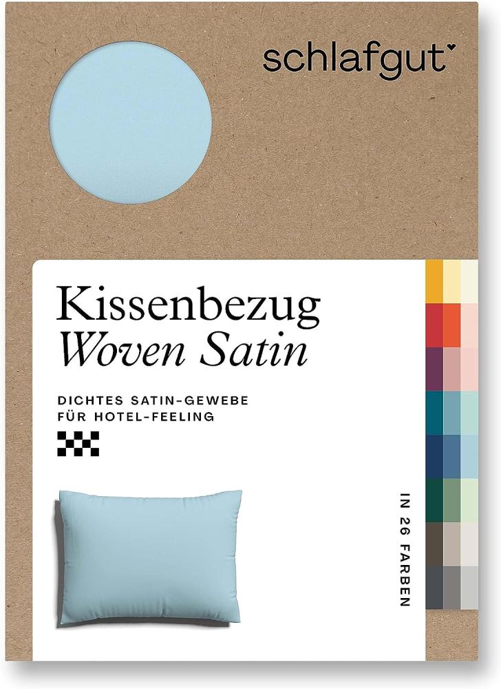 Schlafgut Woven Satin Bettwäsche|Kissenbezug einzeln 70x90 cm| blue-light Bild 1