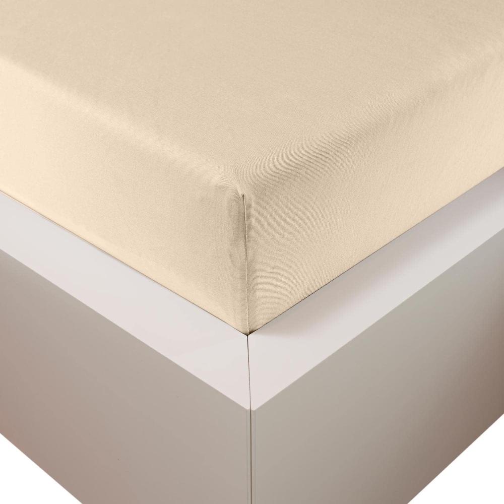 Traumschloss Premium Plus Edel-Jersey Spannbettlaken creme 180-200x200-220 Bild 1