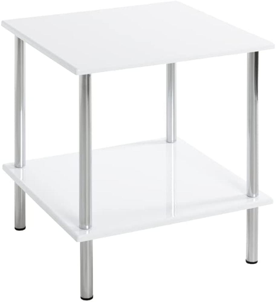 HAKU Möbel Beistelltisch, Metall, Chrom-weiß, T B 39 x H 45 cm Bild 1