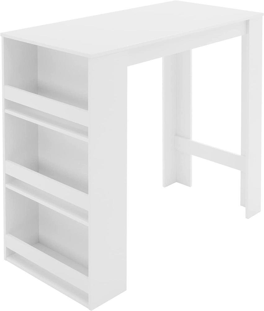 Bartisch mit 3-stufigem Regal 117x106x57 cm Weiß aus Holz ML-Design Bild 1