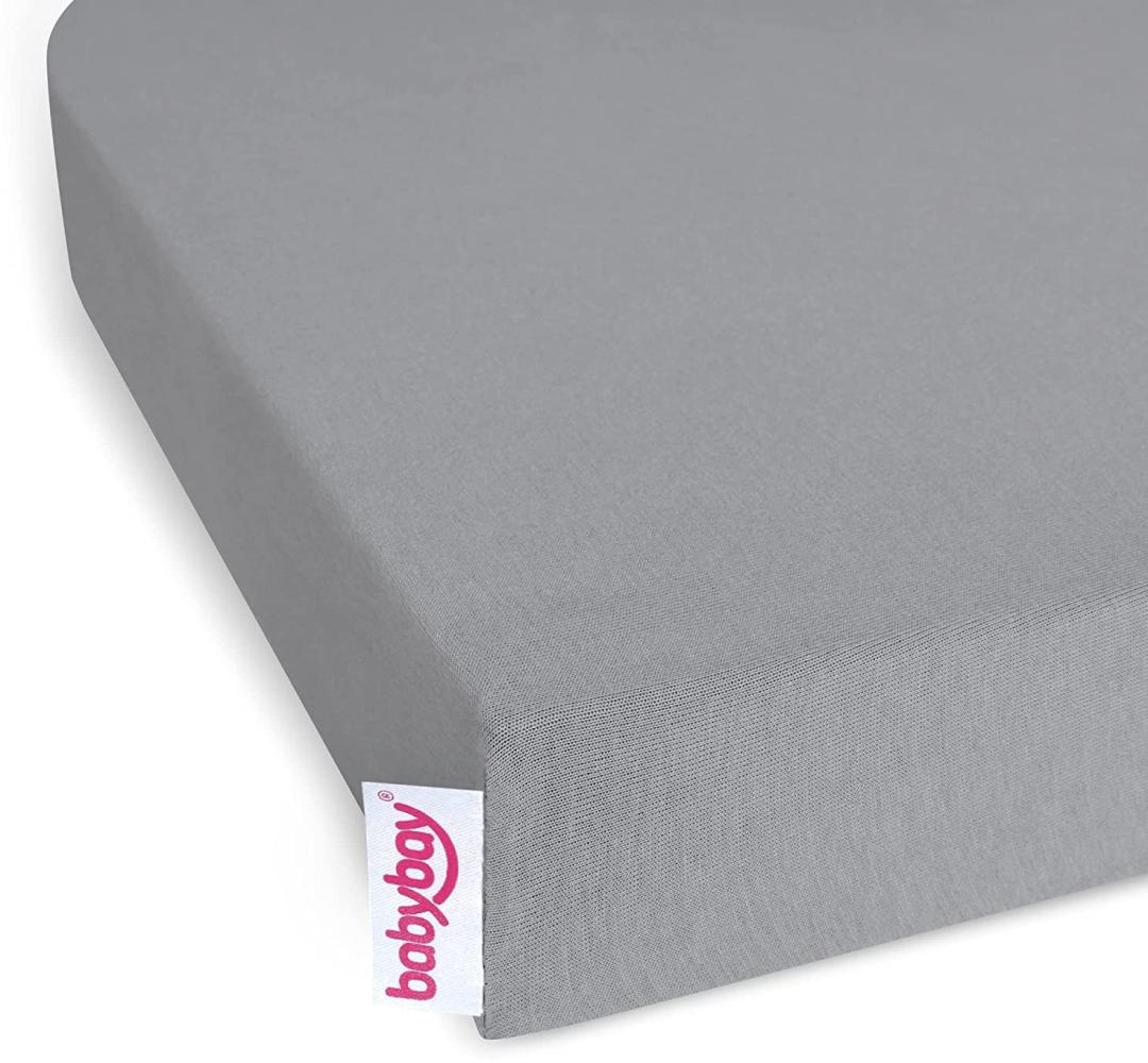 babybay Jersey 2x Spannbetttuch Doppelpack für Original, grau Bild 1