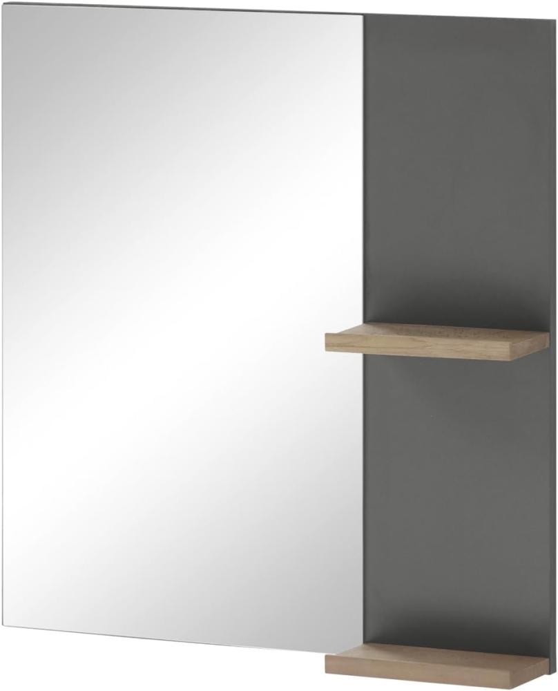 Badezimmer Spiegel Dense in anthrazit matt und Eiche 60 cm Bild 1
