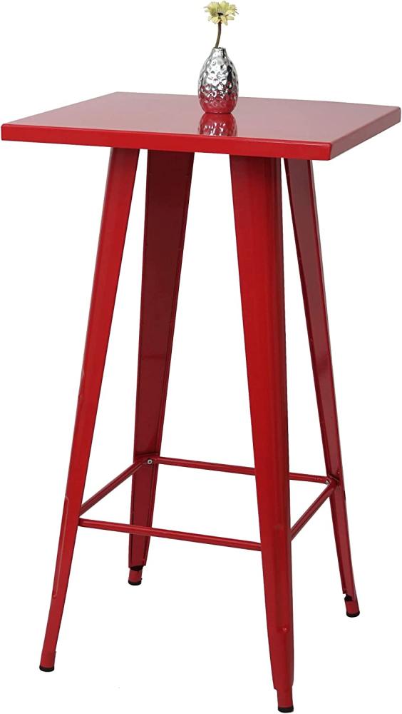 Stehtisch, rot, Metall Industriedesign 105x60x60cm Bild 1