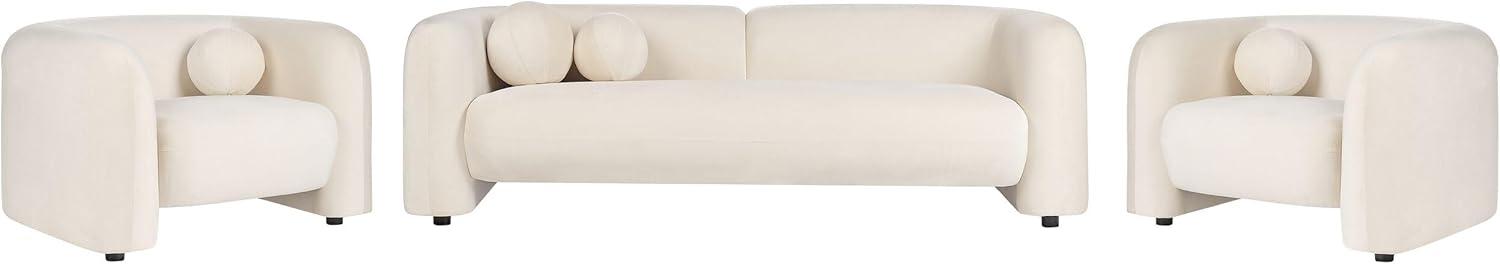 LEIREN 5-Sitzer Sofa Set Samtstoff cremeweiß Bild 1