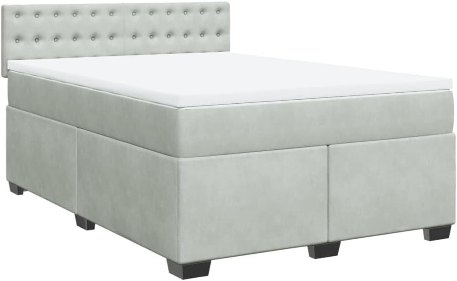 Boxspringbett mit Matratze Hellgrau 140x190 cm Samt 3288618 Bild 1