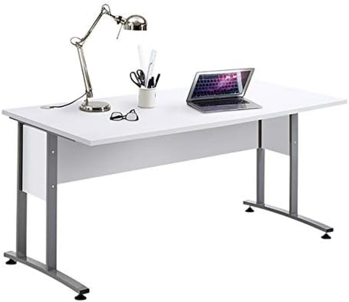 'Calvia 2' Schreibtisch mit Metallkufen, weiß, 75 x 160 x 80 cm Bild 1