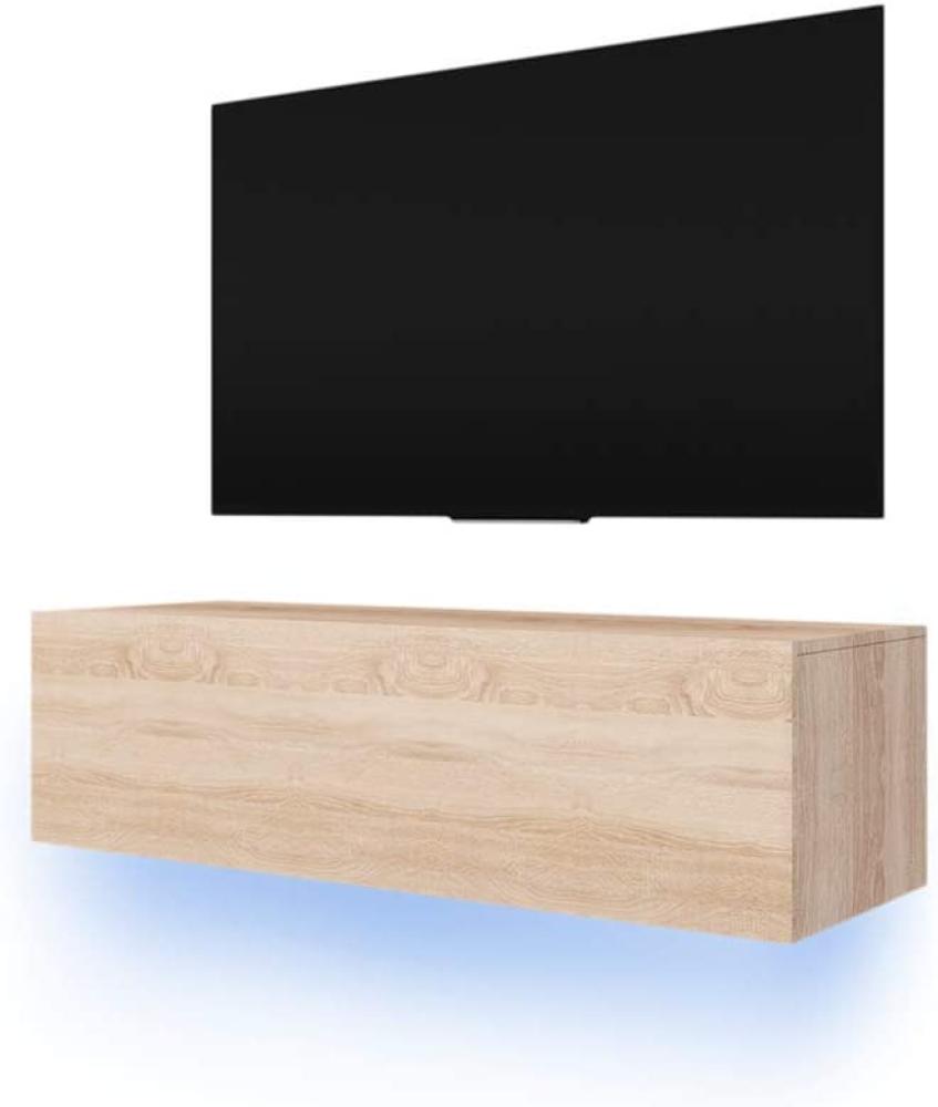 Selsey Fernsehschrank/TV-Lowboard mit LED Modern Hängend 140 cm (Holzoptik Sonoma Eiche Matt) 140 x 40 x 34 Bild 1