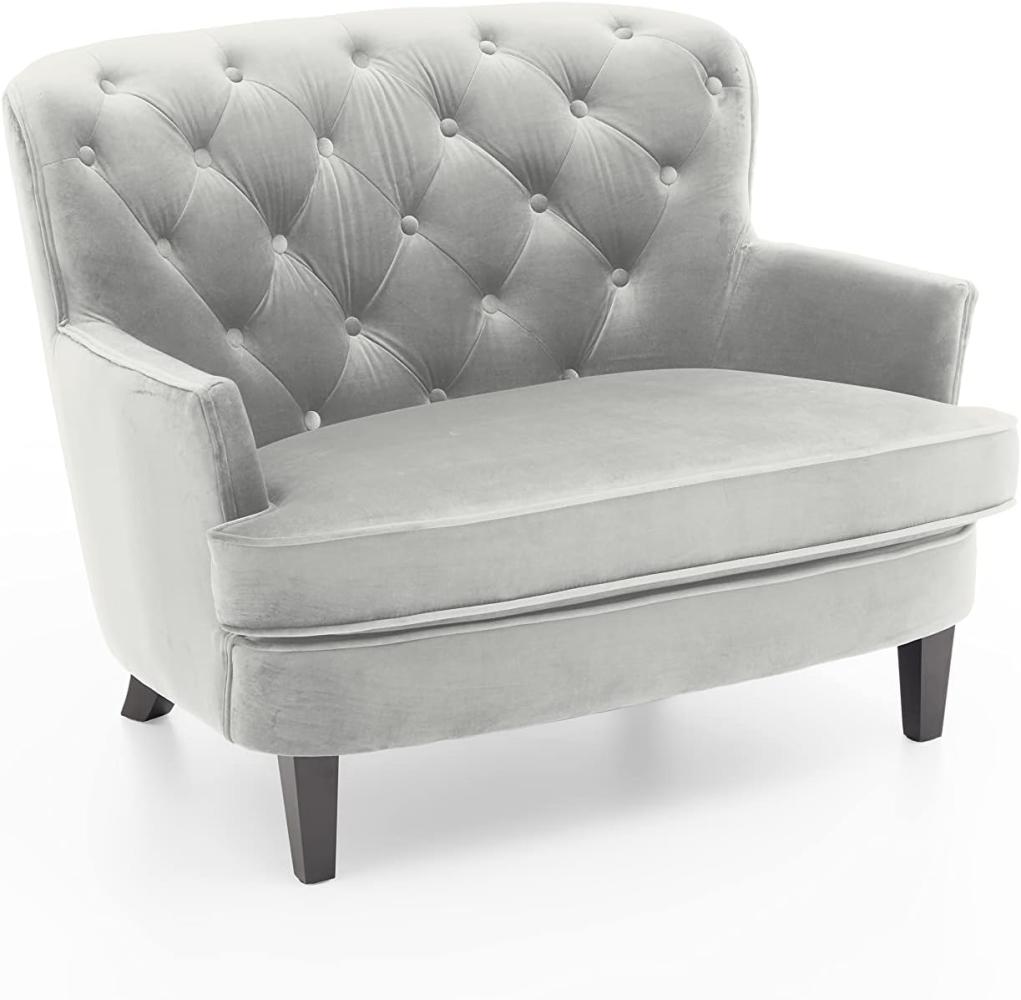 ATLANTIC Home Collection Loveseat Bigsessel Sessel Sofa 1,5-Sitzer Samtbezug Leo Grau Bild 1