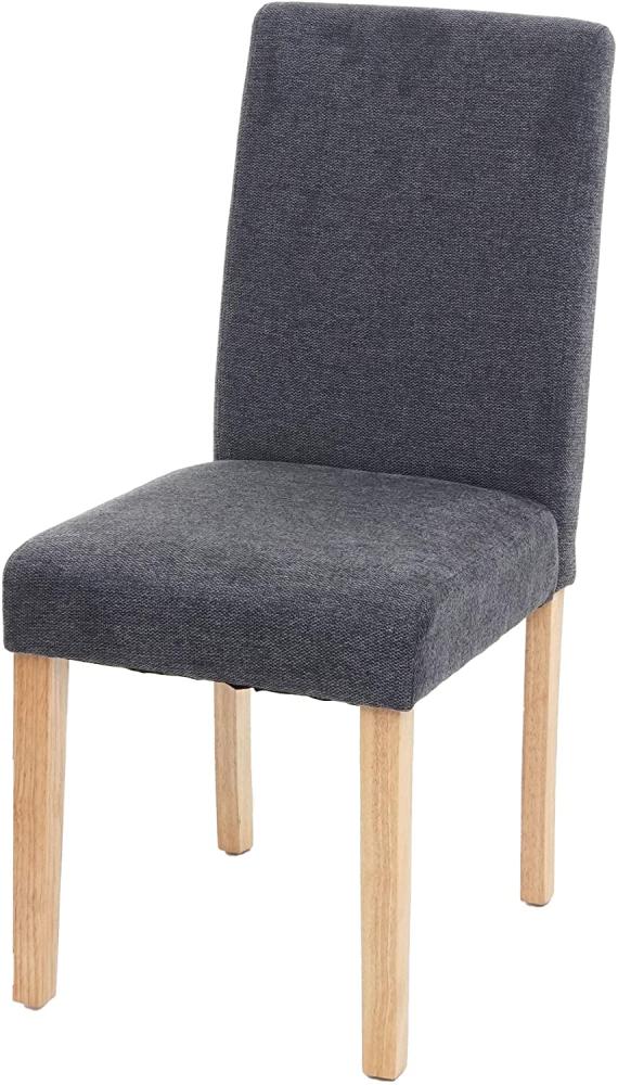 Esszimmerstuhl Littau, Küchenstuhl Stuhl, Stoff/Textil ~ anthrazitgrau, helle Beine Bild 1