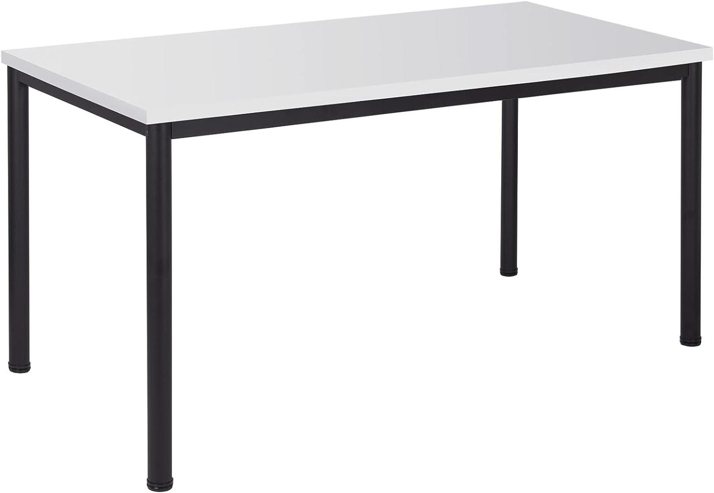 Schreibtisch u. Besprechungstisch mit schwarzem Tischgestell | Konferenztisch Bürotisch Computertisch Mehrzwecktisch Arbeitstisch PC-Tisch Homeoffice-Tisch (weiß, 80 x 80 x 77,5 cm) Bild 1