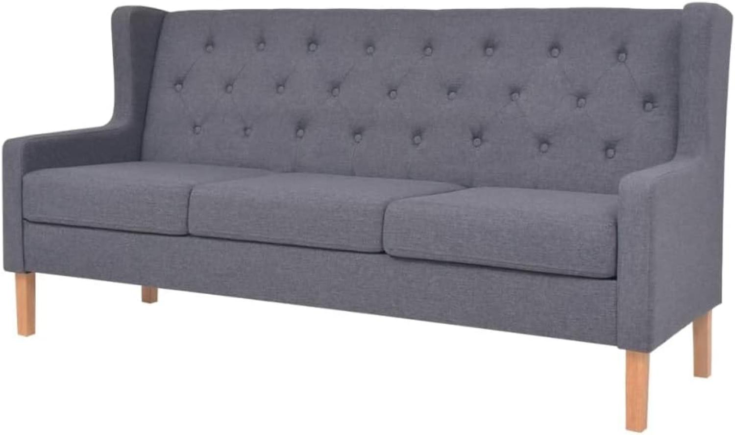 vidaXL 3-Sitzer-Sofa Stoff Grau Bild 1