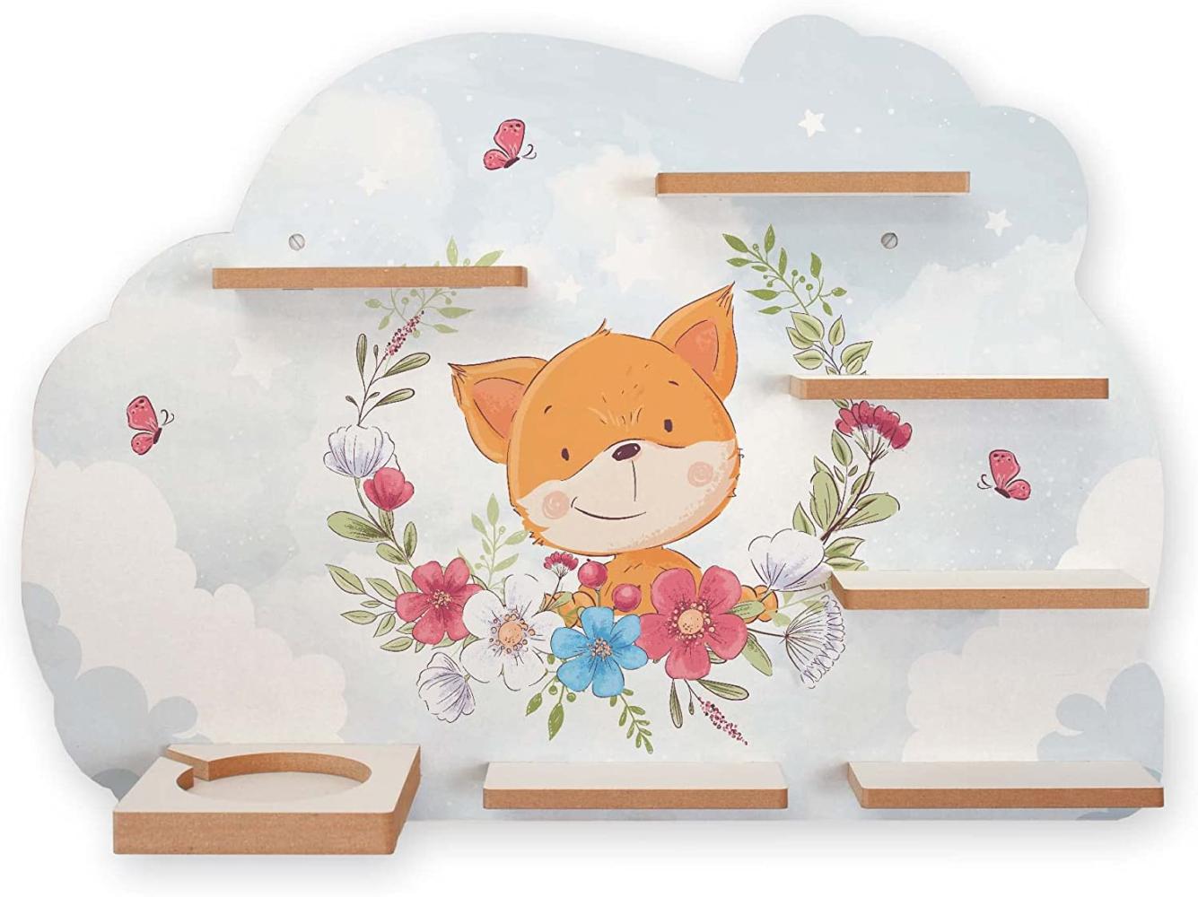 Kreative-Feder 'Fox & Flowers' Tonie-Regal, Holz mehrfarbig, 59 x 41 cm Bild 1