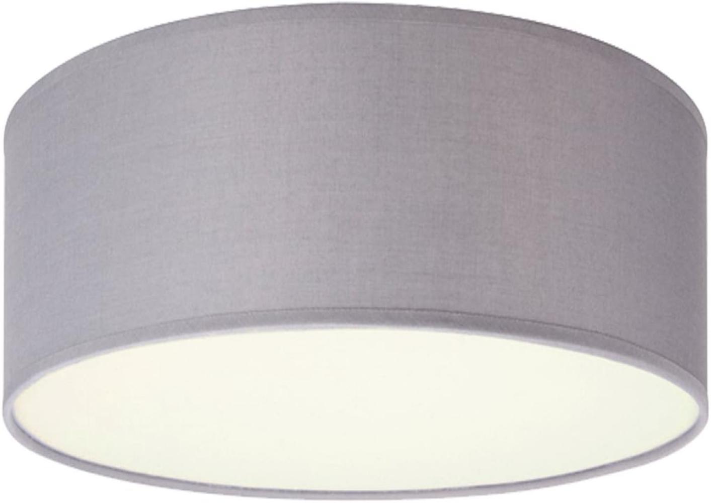 Deckenlampe mit LED, Stoff grau/Abdeckung satiniert, Ø 20 cm, CEILING DREAM Bild 1