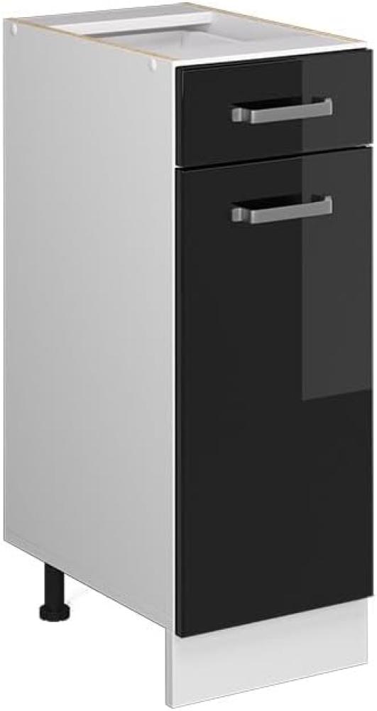 Vicco Küchenunterschrank R-Line, Schwarz Hochglanz/Weiß, 30 cm ohne Arbeitsplatte Bild 1