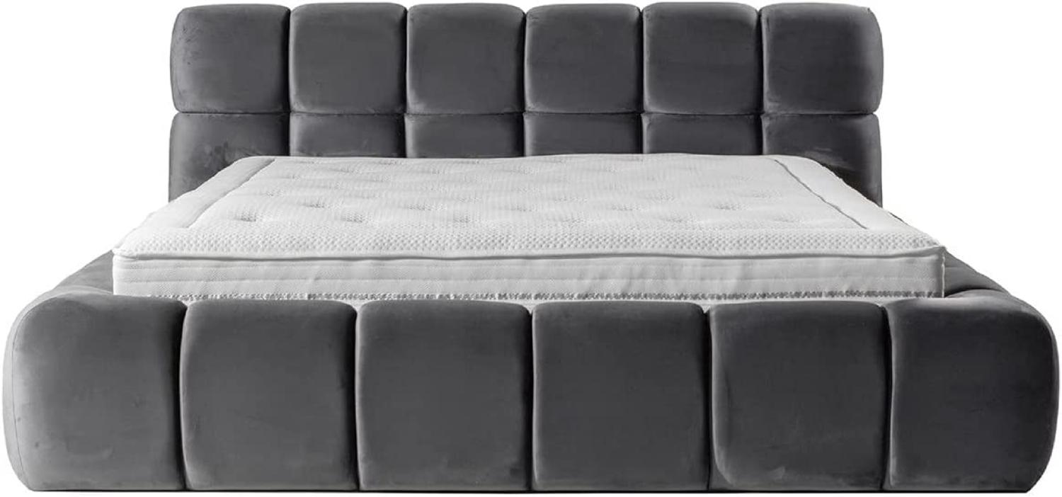 Casa Padrino Luxus Doppelbett Grau - Verschiedene Größen - Modernes Bett mit Matratze - Schlafzimmer Möbel Bild 1