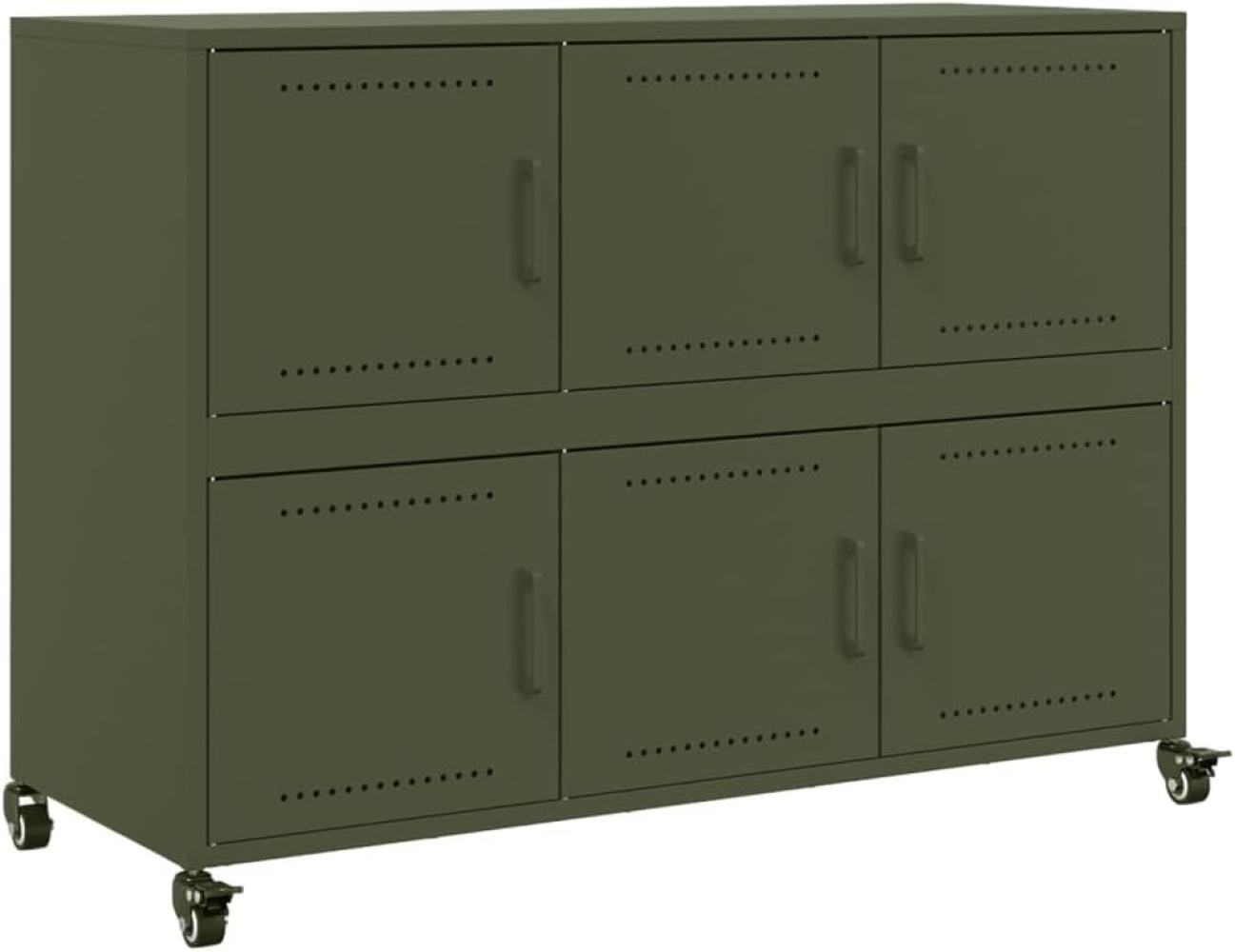 vidaXL Sideboard Sideboard Olivgrün 100,5x39x72 cm Stahl (1 St) Bild 1