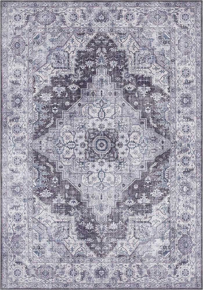 Vintage Teppich Sylla Steingrau - 120x160x0,5cm Bild 1