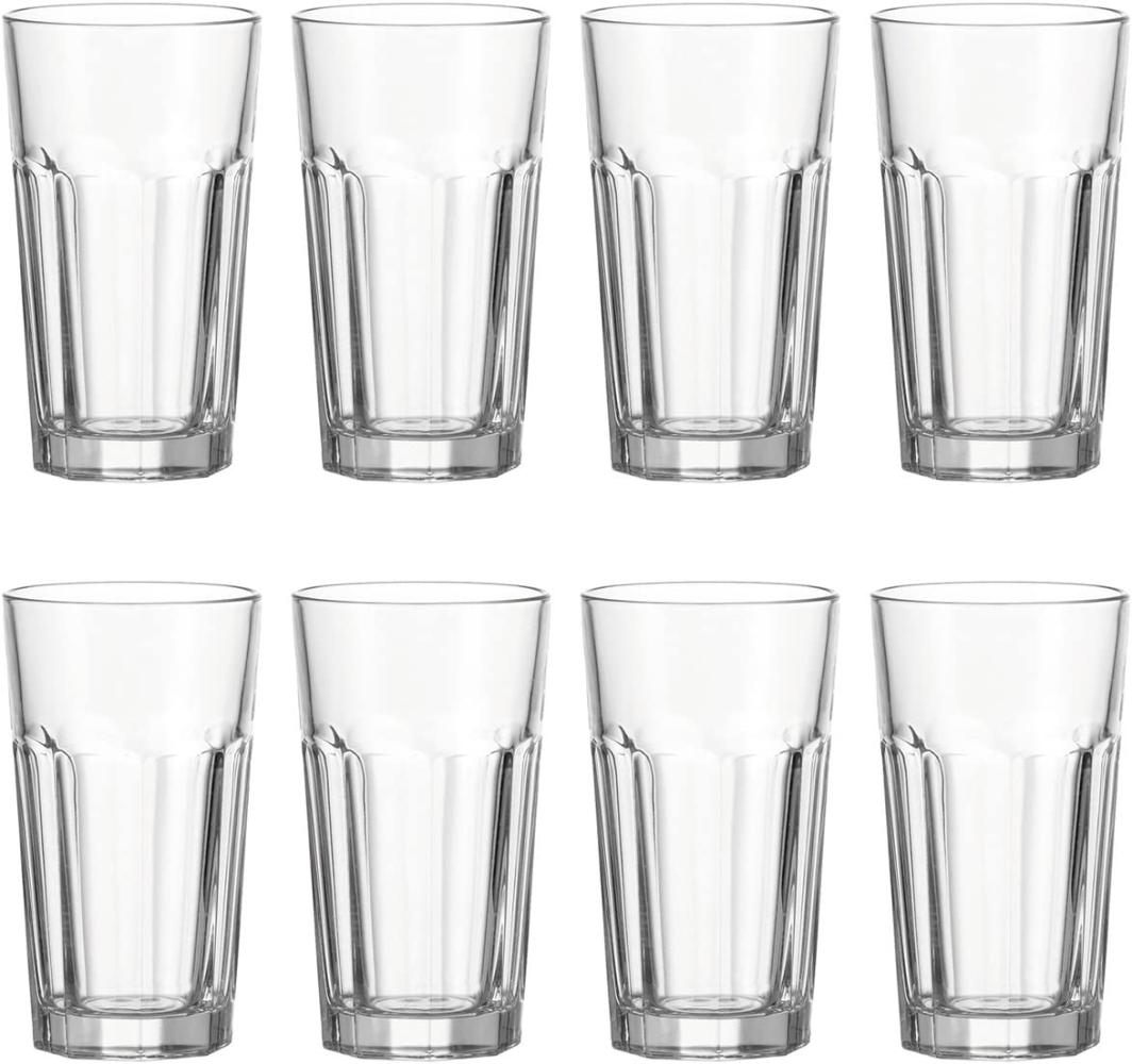 Leonardo Rock Longdrinkglas XL 8er Set, Cocktailglas, Becher, Klarglas, Glas, 390 ml, 17204 Bild 1