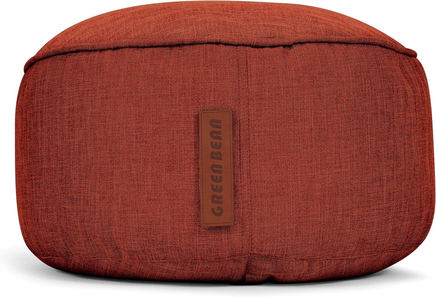 Green Bean© Sitzsack-Hocker "Home Linen" 45x25cm mit EPS-Perlen Füllung - Sitz-pouf für Sitzsäcke - Fußablage Sitzkissen Sitzhocker Rot Bild 1